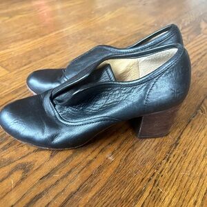 Frye Black Leather Block Heel Shoes